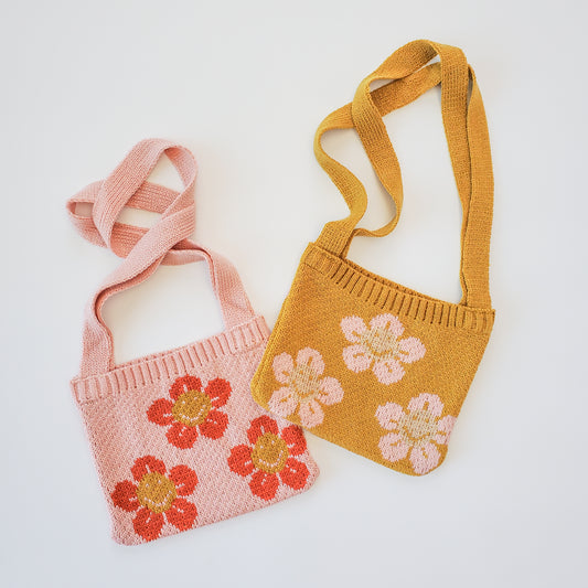 SMILEY FLOWER POWER KNIT HANDBAGS