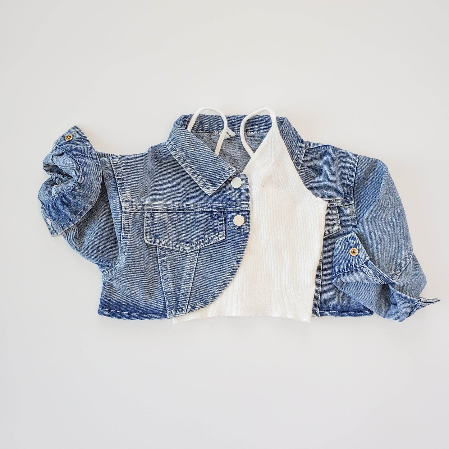 Cropped Denim Jacket - Trendy Style and Comfort featheredbreaths
