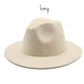 Ivory classic brim hat with wide brim and soft felt texture on white background