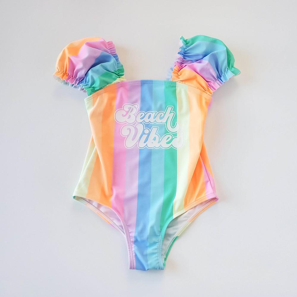 Beach Vibes Girls Swimsuit for Summer Fun and Style featheredbreaths