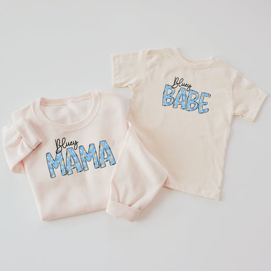 BLUEY MAMA & BABE ONESIE/TEE/CREWNECK SWEATER-sold separately