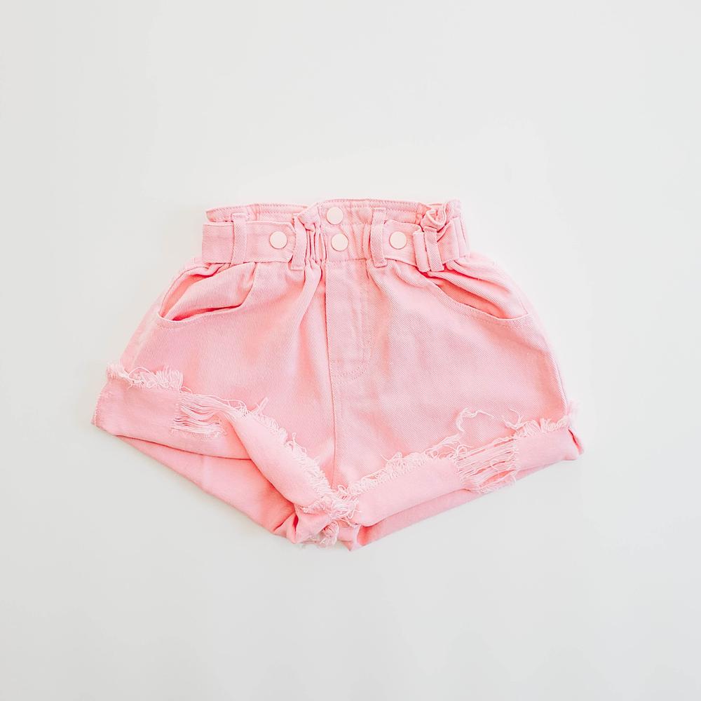 Bright Pink Denim Shorts - Stylish Summer Casual Wear featheredbreaths