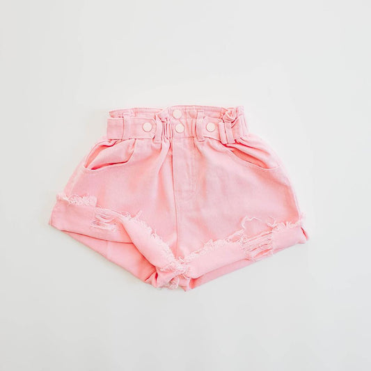 Bright Pink Denim Shorts - Stylish Summer Casual Wear featheredbreaths