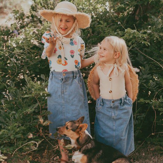 DENIM MIDI LENGTH SKIRT