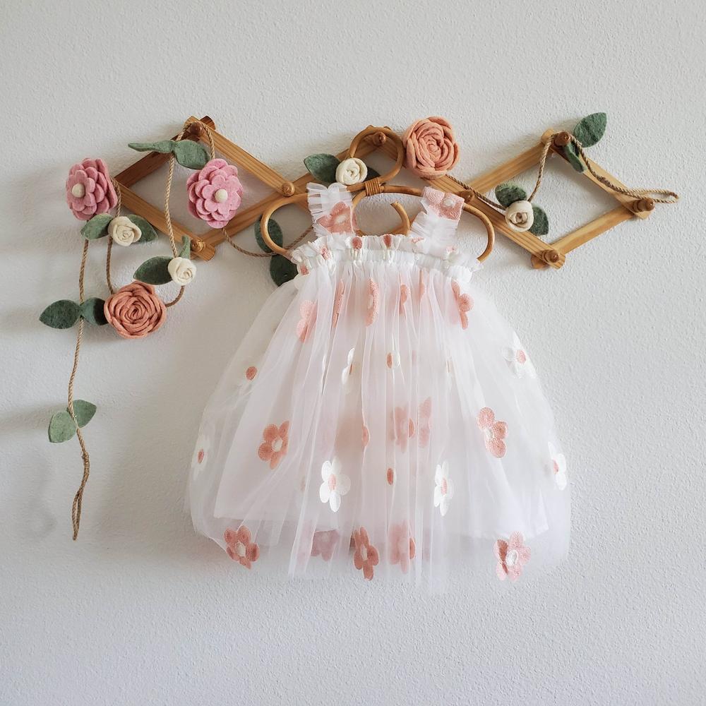 Daisy Stitched Tulle Sundress for Spring and Summer Fashion featheredbreaths