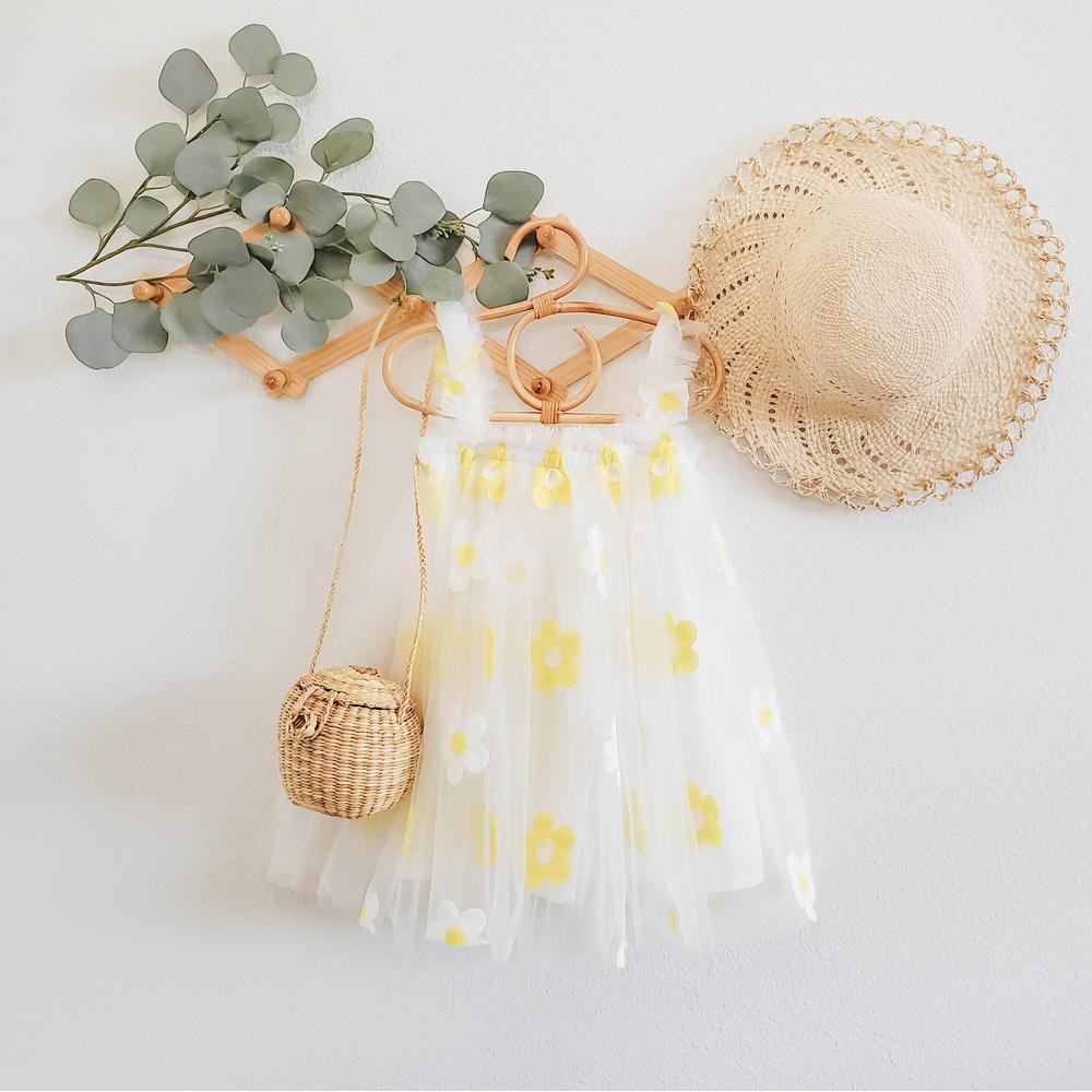 Daisy Stitched Tulle Sundress for Spring and Summer Fashion featheredbreaths