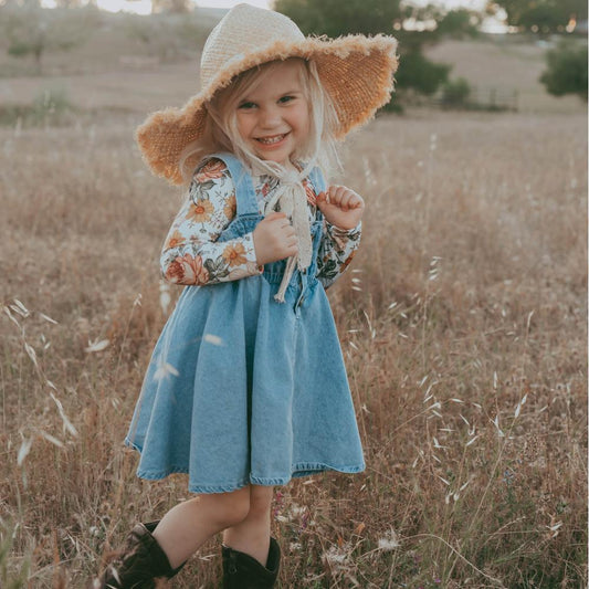 Dolly Denim Sundress- Stylish Casual Summer Dress featheredbreaths