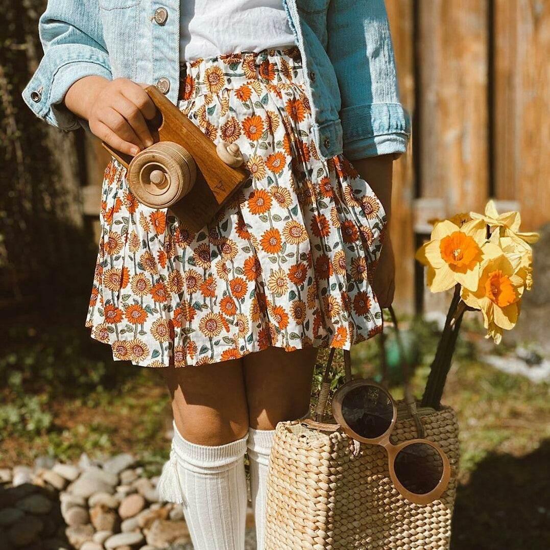 Sunflower Print Skirt for a Stylish Summer Look Feathered Breaths