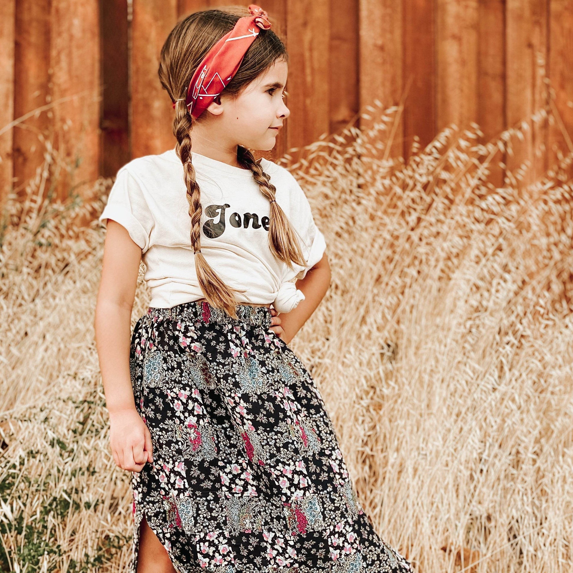 Double Slit Maxi Skirt for Toddler Girls - Stylish Toddler Girls Maxi Skirt featheredbreaths