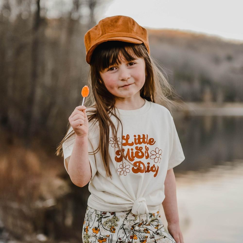 Little Miss Daisy T-Shirt for Kids - Cute Floral Graphic Tee featheredbreaths