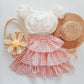 Tiered Midi Pink Gingham Skirt featheredbreaths