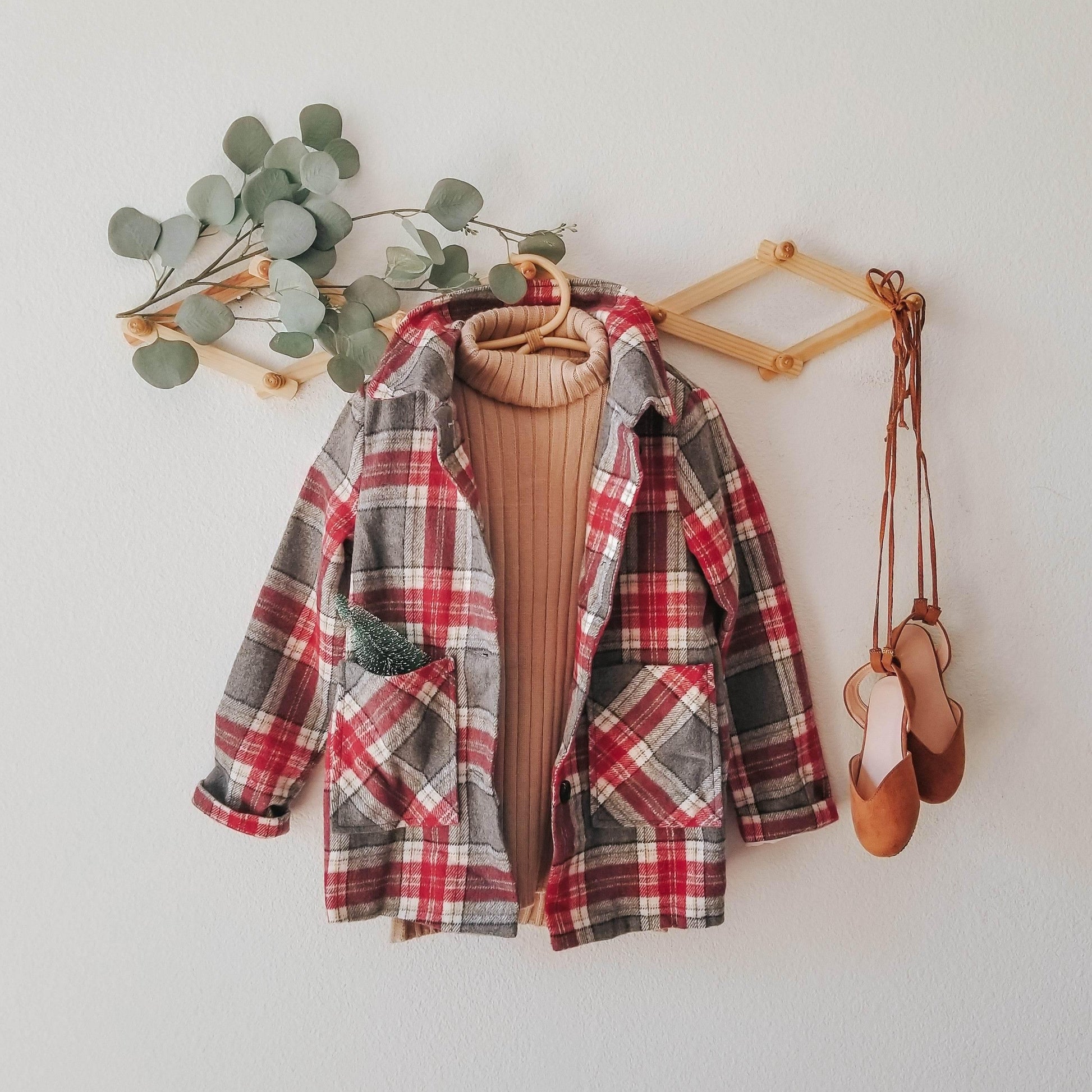 Plaid Peacoat Jacket for Stylish Winter Fashion featheredbreaths